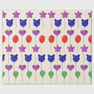 Papier Cadeau Papier à envelopper cadeau ensemble à ballon Impre