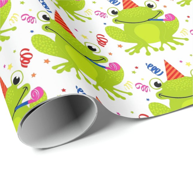 Papier Cadeau Papier à envelopper - Célébrer la grenouille (Coin rond)