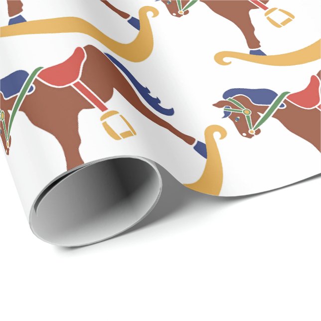 Papier Cadeau Papier à envelopper - Cheval à rocher (Coin rond)