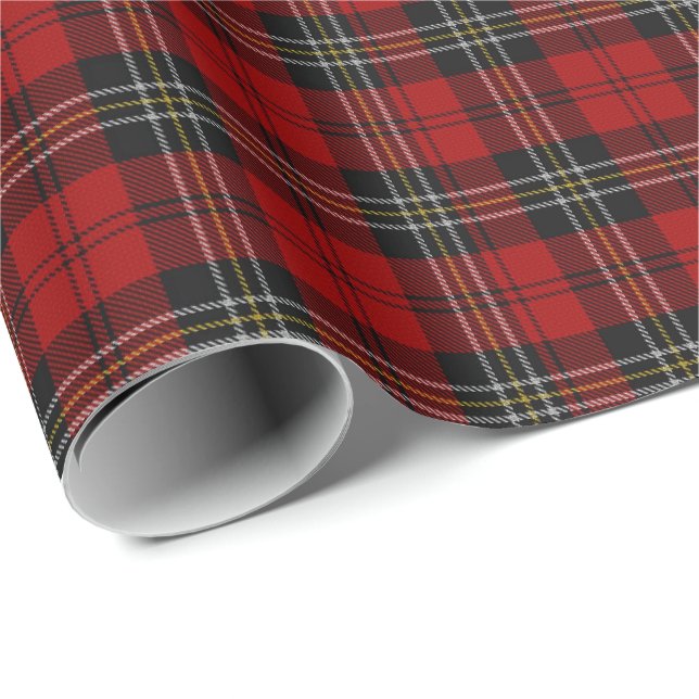 Papier Cadeau Papier à envelopper - Clan Macpherson Tartan Rouge (Coin rond)