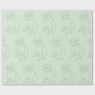Papier Cadeau Papier à envelopper décoré carlin chien
