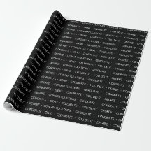 Papier à envelopper "Félicitations" noir et blanc