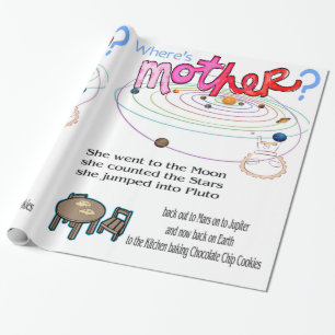 Papier Cadeau Papier à envelopper glacé Bonne fête des mères Où 