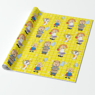 Papier Cadeau Papier à envelopper "Hanukhah Kids & Zeevie"