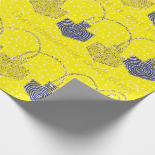 Papier Cadeau Papier à envelopper "Happy Hanoukka Dreidel Pinrou