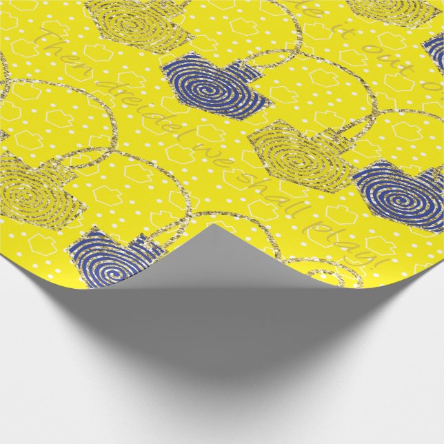 Papier Cadeau Papier à envelopper "Happy Hanoukka Dreidel Pinrou (Coin)