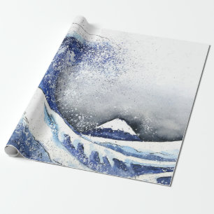 Papier Cadeau Papier à envelopper JAPONAIS GRANDE VAGUE COULEUR 