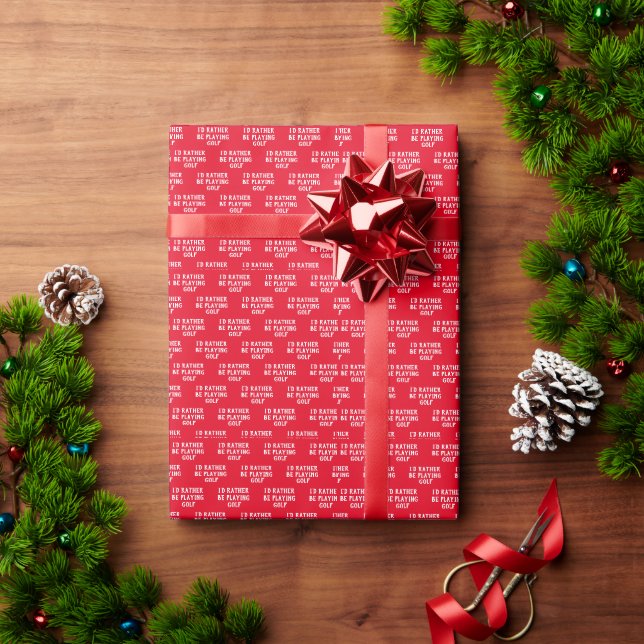 Papier Cadeau Papier à envelopper Je préférerais jouer au golf (Cadeau de vacances)