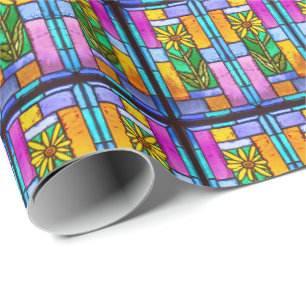 Papier Cadeau Papier à envelopper laqué en verre Jaune