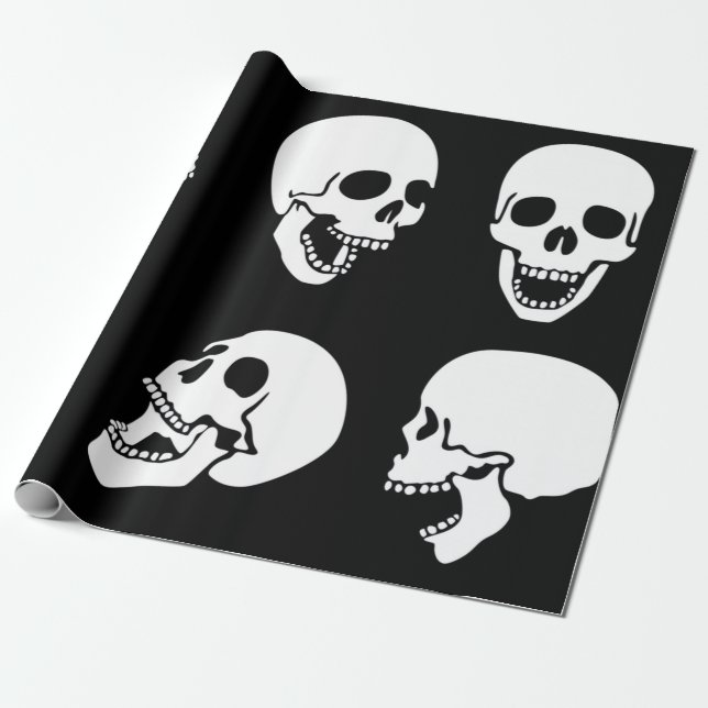 Papier Cadeau Papier à envelopper PEAU DE RIRE NOIR ET BLANC (Déroulé)