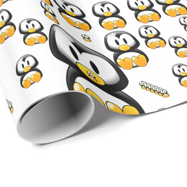 Papier Cadeau Papier à envelopper Pingouin (Coin rond)