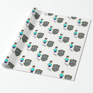 Papier Cadeau Papier à envelopper Police Femme