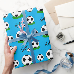 Papier Cadeau Papier à envelopper pour fans de football, balle, 