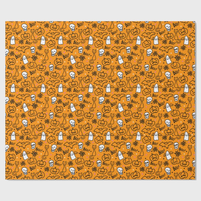 Papier Cadeau Papier à envelopper pour Halloween. (Plat)