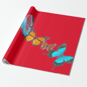 Papier Cadeau Papier à envelopper ROUGE AVEC DES BOUTEILLES