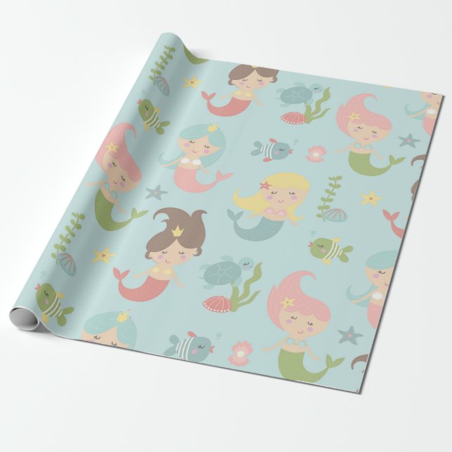 Papier Cadeau Papier à envelopper - Soyons sirènes 3 (Déroulé)