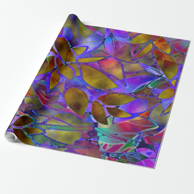 Papier Cadeau Papier à envelopper Verre Abstrait Floral (Déroulé)