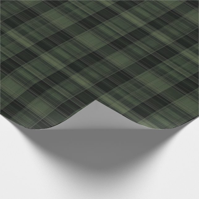 Papier Cadeau Papier à envelopper vert et noir (Coin)