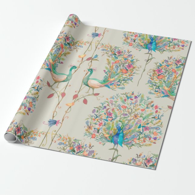 Papier Cadeau Papier à épluchage de paon (Déroulé)