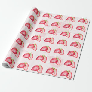 Papier Cadeau Papier à fraise à envelopper ! Berry Sweet !
