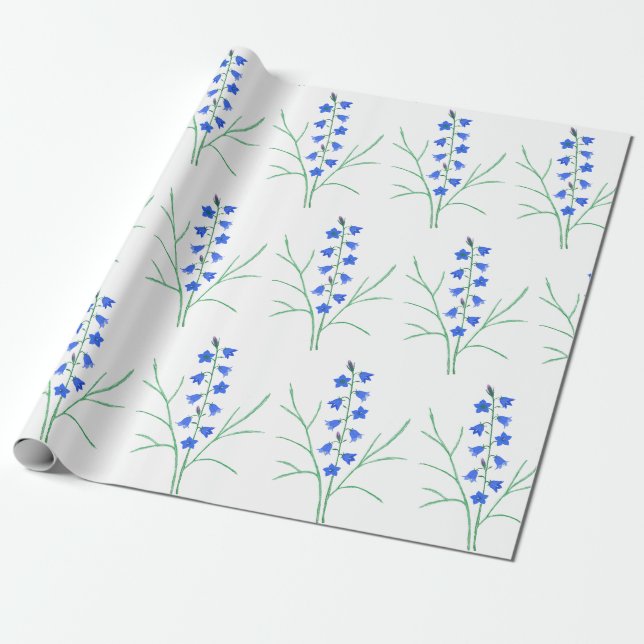 Papier Cadeau Papier à gravure grand format Bluebells (Déroulé)