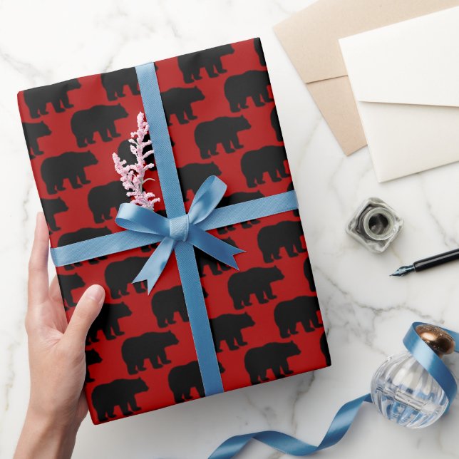Papier Cadeau Papier à motif noir Red Country (Cadeaux)