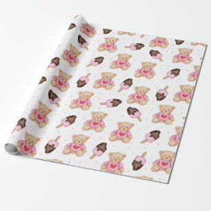 Papier Cadeau Papier à Motif pour ours en peluche