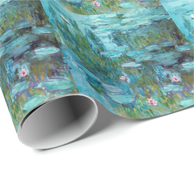 Papier Cadeau Papier à papier Claude Monet Nymphéas Lys à eau (Coin rond)