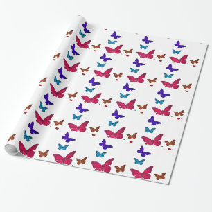 Papier Cadeau Papier à papier enveloppant de papillons de danse