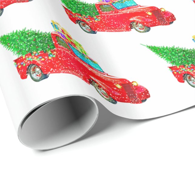 Papier Cadeau Papier à papier pour l'enlèvement de Noël - Camion (Coin rond)