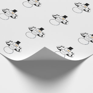 Papier Cadeau Papier à papier Snowman Papier d'enveloppement de 