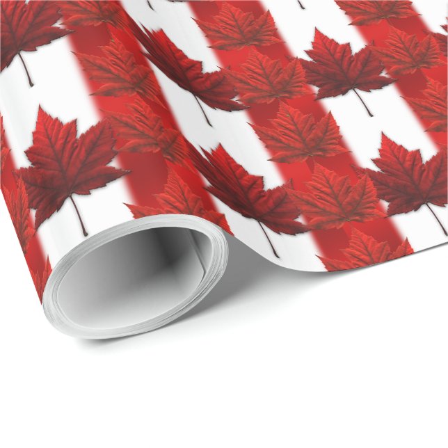 Papier Cadeau Papier à souvenir du drapeau du Canada (Coin rond)