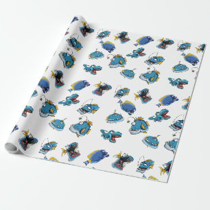 Papier cadeau papier amusant poisson de mer Monstr