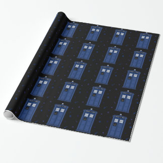 Papier Cadeau Papier bleu-foncé de geek de nuit étoilée de boîte