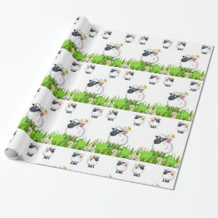 Papier Cadeau Papier brillant à envelopper, Mouton floral