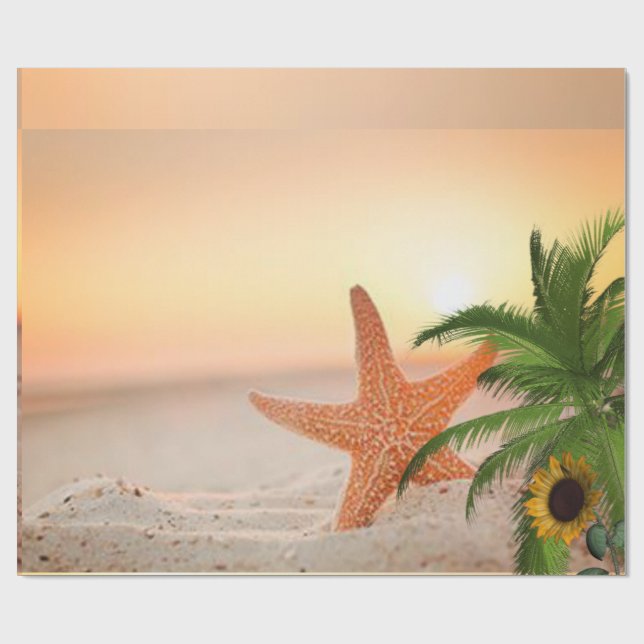 Papier Cadeau Papier brillant à envelopper Starfish Beach (Plat)