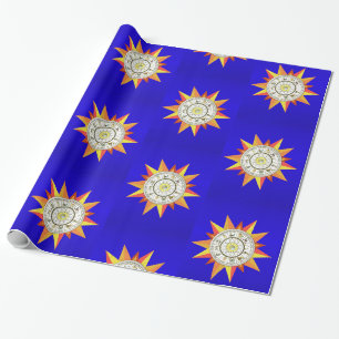 Papier Cadeau Papier brillant, Étoiles Jaunes