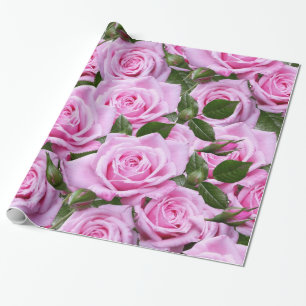 Papier Cadeau Papier brillant, Roses roses roses