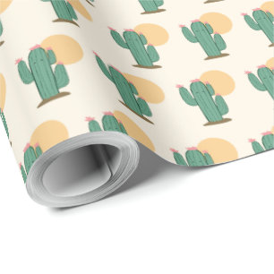 Papier Cadeau Papier Cactus Thème Cadeau Wrappingi