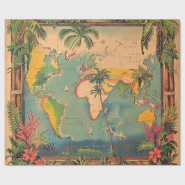 Papier Cadeau-Papier Cadeau Atlas Vintage