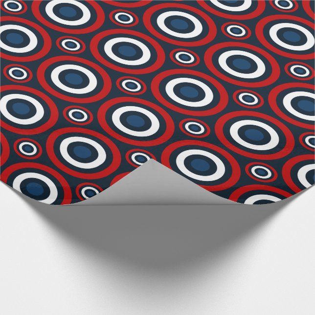 Papier Cadeau Papier-cadeau Bullseye-Rouge, Blanc, Bleu 2 (Coin)