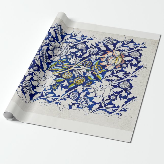 PAPIER CADEAU PAPIER CADEAU: WILLIAM MORRIS : COULEUR D'EAU  (Déroulé)