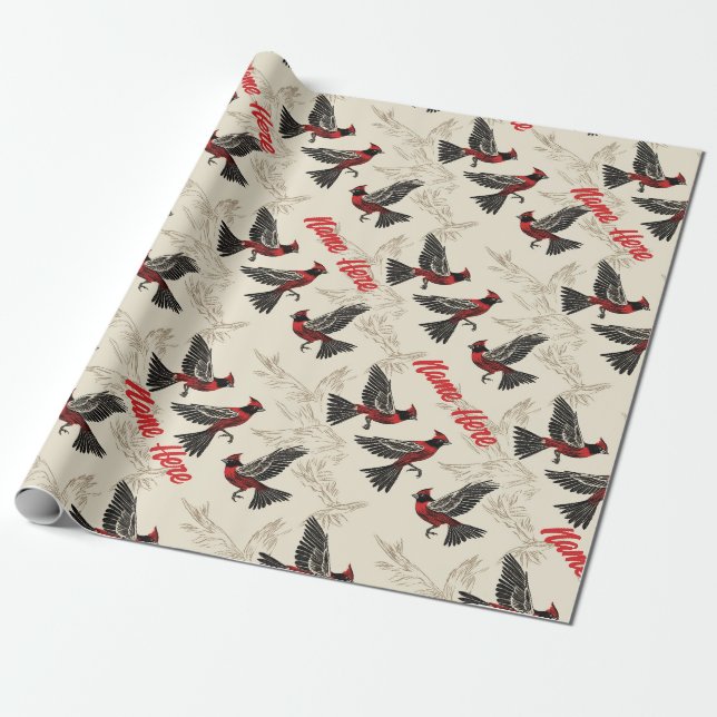 Papier Cadeau Papier cardinal personnalisé (Déroulé)