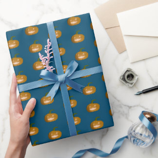 Papier Cadeau Papier Citrouille gravé