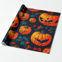 Papier citrouille orange éffrayant Halloween