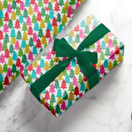 Papier Cadeau Papier coloré amusant Papier de Noël Arbres d'enve