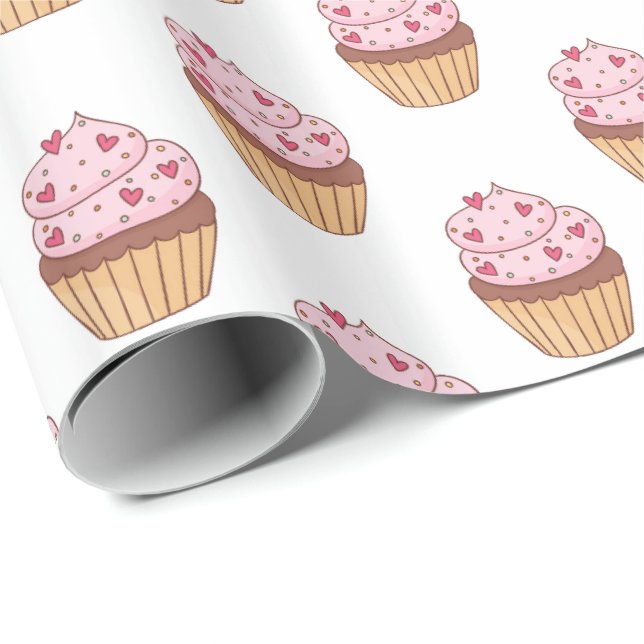 Papier Cadeau Papier-Cupcake (Coin rond)