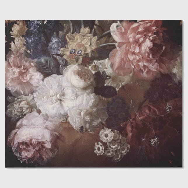 Papier Cadeau Papier d'affiche floral des beaux-arts 60lb (Plat)