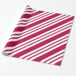 Papier Cadeau Papier de bonbon de Noël rétro rouge rayé