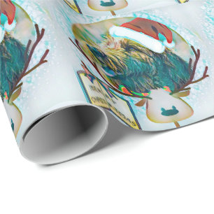 Papier Cadeau Papier de cadeau de Noël de Père Noël Labradoodle